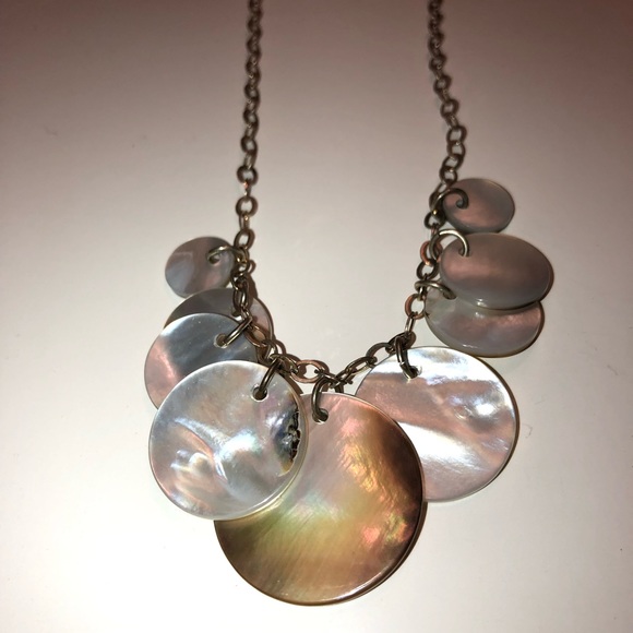 925 Sterling Necklace with shell 14” - Picture 1 of 4